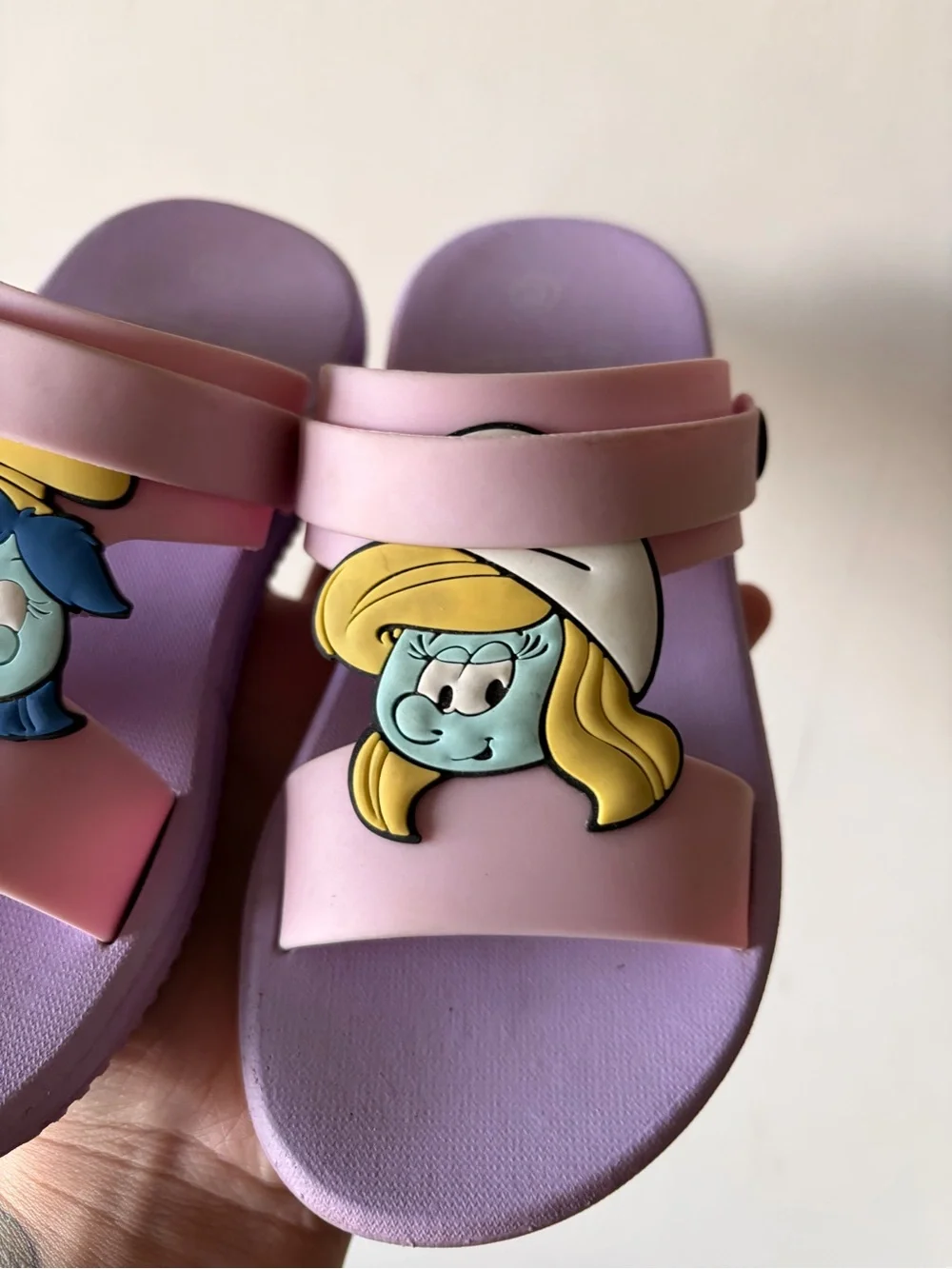 Girls' Pink Smurfette-Style Slide Sandals - Comfortable Kids Slides